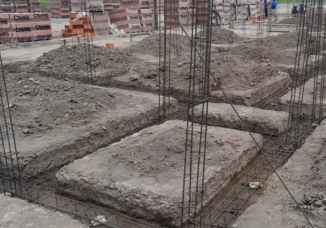 Ejecutan las plateas para las nuevas viviendas en Santa Rosa del Conlara