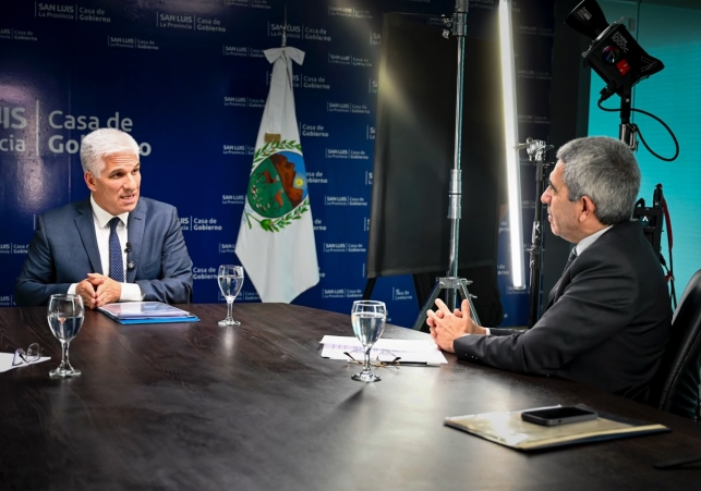 Poggi durante la entrevista emitida por San Luis MAS