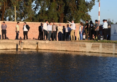El Gobernador visitó la renovada cisterna que llevará mejor calidad de agua al Parque Industrial